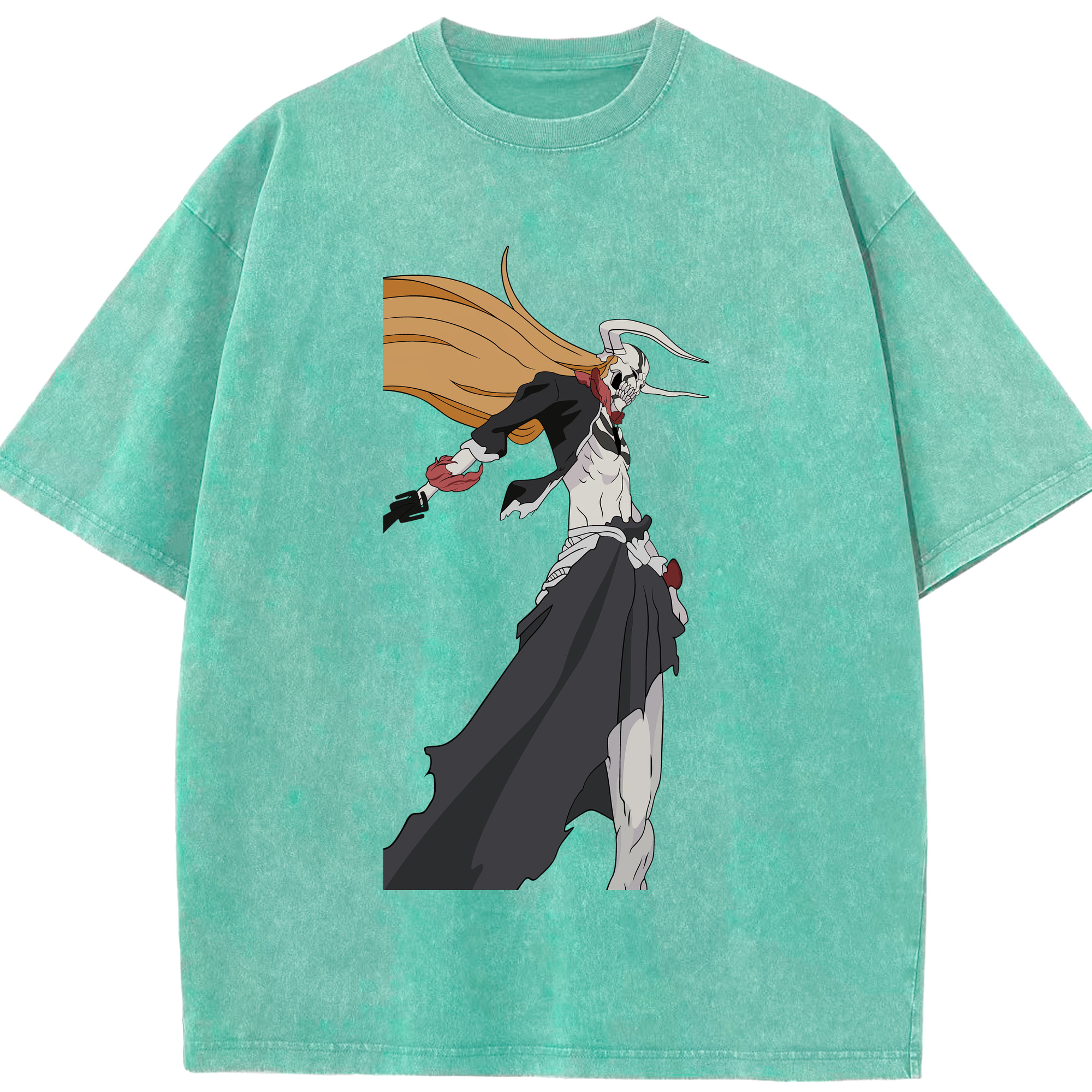 （画像用） ブリーチ 黒崎一護（くろさき いちご）BLEACH Kurosaki Ichigo 綿100% ヴィンテージ風 半袖Tシャツ（フロントプリント）